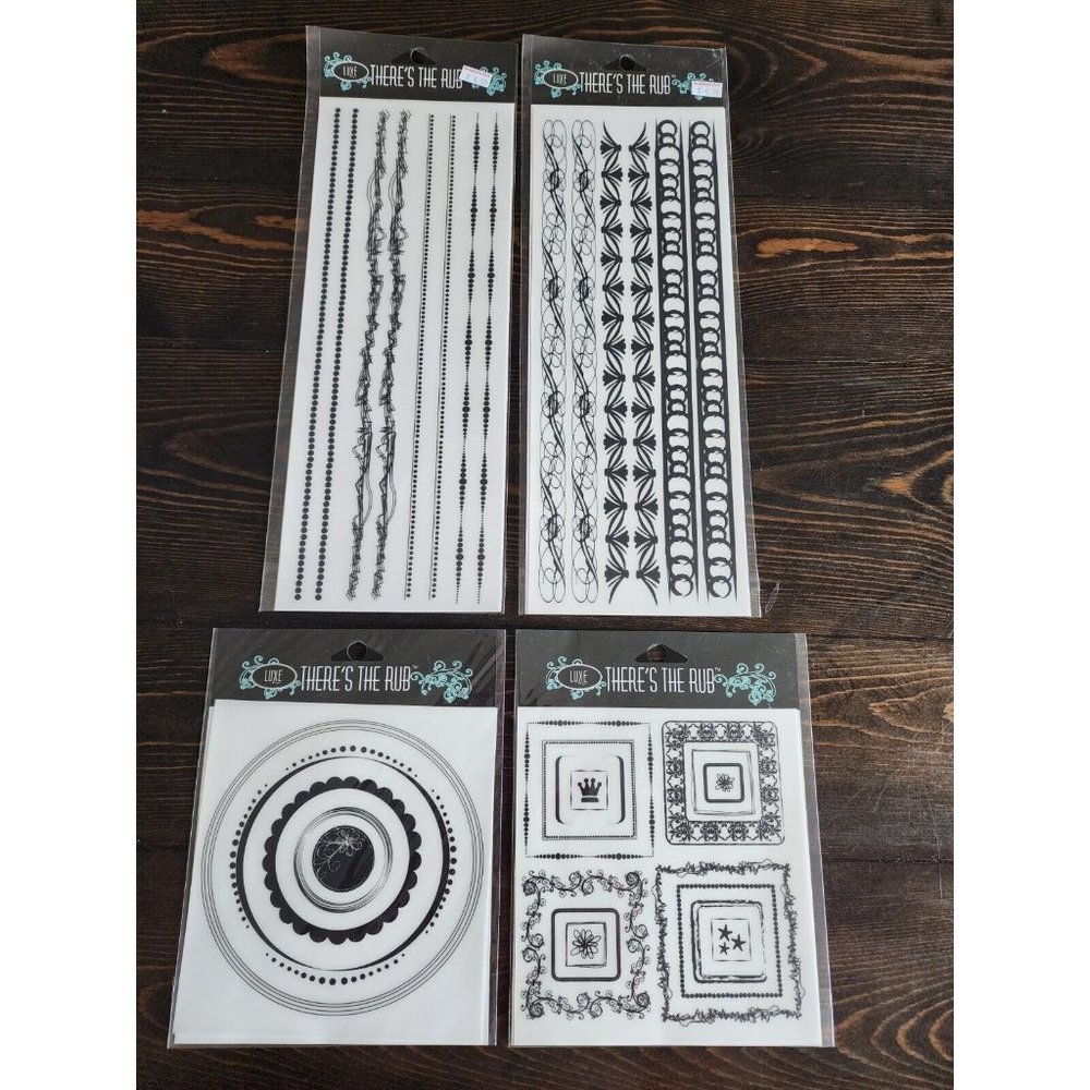 Luxe Rub-Ons Transfers - Large Decorative Corners Border LOT - RETIRED NEW 27